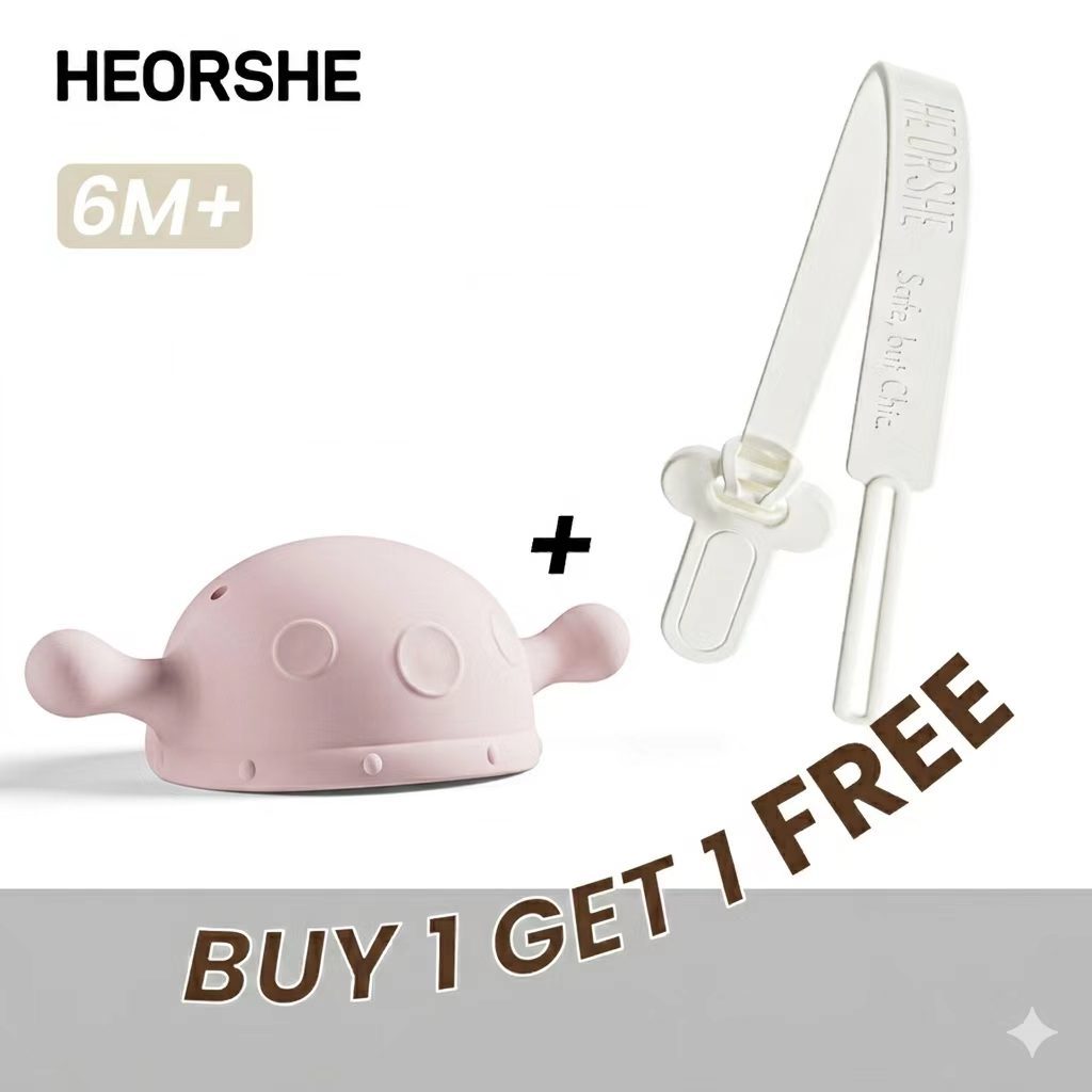 HEORSHE [MUA 1 Tặng 1 Dây Xích] Đồ chơi mọc răng bằng silicon Explorer - Miếng dán nhẹ nhàng an toàn, thân thiện với môi trường cho trẻ sơ sinh - Lý tưởng cho 3 tháng trở lên, giúp mọc răng và nhét tay