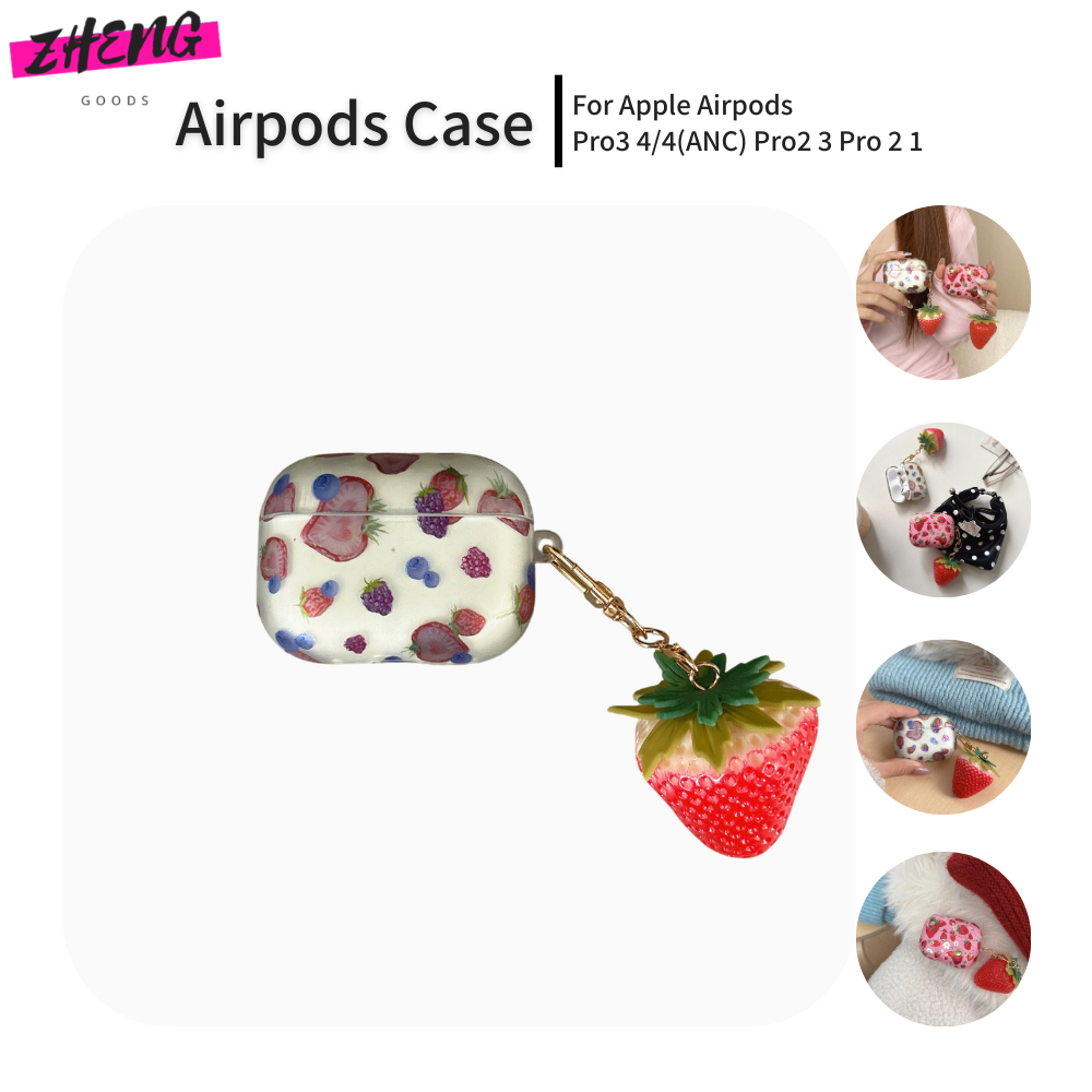 Vỏ dâu hồng cho AirPods Pro3 Vỏ tai nghe chống sốc AirPods Pro2 cho AirPods Pro3 / 4 (ANC) / 4 / Pro