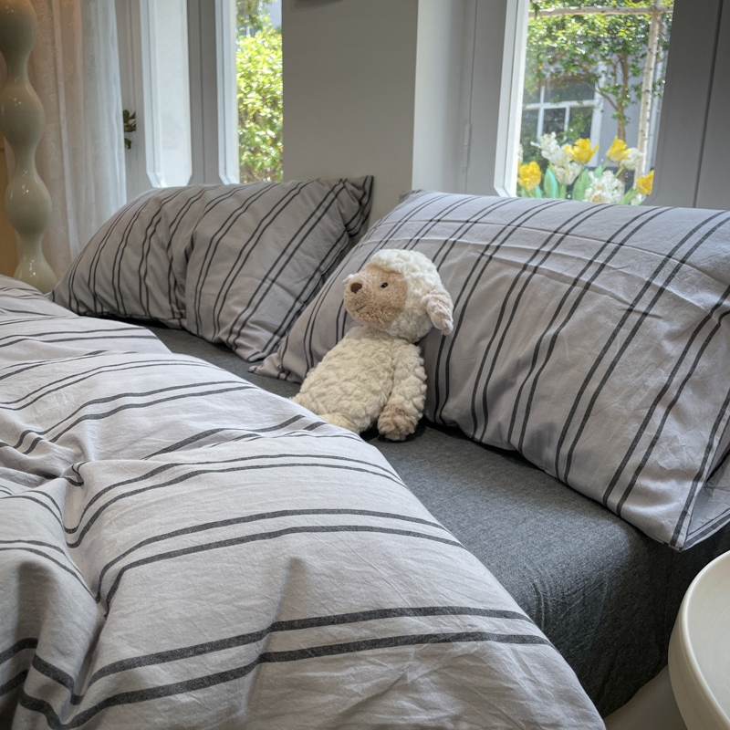 Vỏ chăn bông phong cách sọc Vỏ chăn bông thân thiện với da Vỏ chăn bông đơn / đôi / cỡ Queen Vỏ chăn
