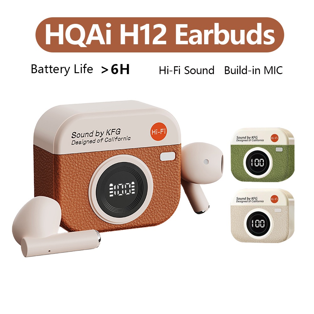 Tai Nghe Không Dây HQAi H12 Mini Tích Hợp Mic Tai Nghe Bluetooth Thể Thao Khử Tiếng Ồn Tai Nghe