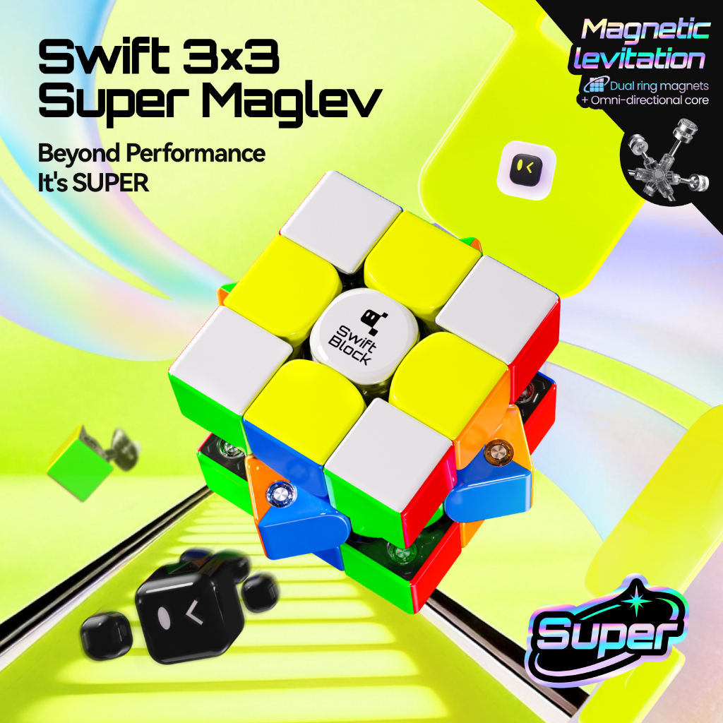 Swift Block 3x3 Super Maglev Speed Cube Đồ chơi xếp hình giáo dục cho trẻ em thực hành