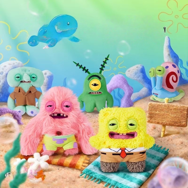 Fuggler SpongeBob SquarePants Đồng thương hiệu Ugly-Cute Monster Móc khóa Mặt dây chuyền Quà tặng đá