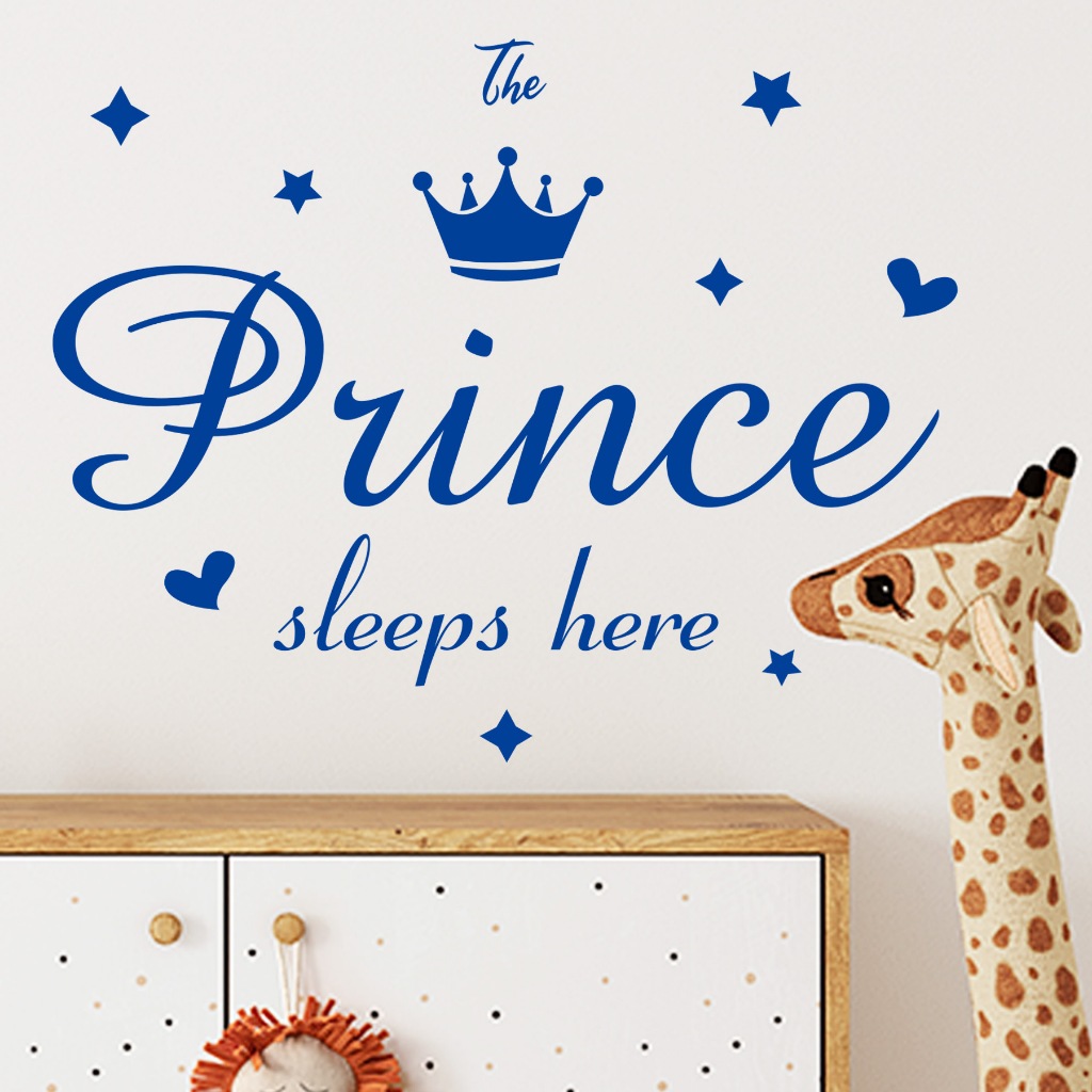 Prince Crown Pink Dán Tường Mẫu Giáo Cô Gái Trang Trí Nền Phòng