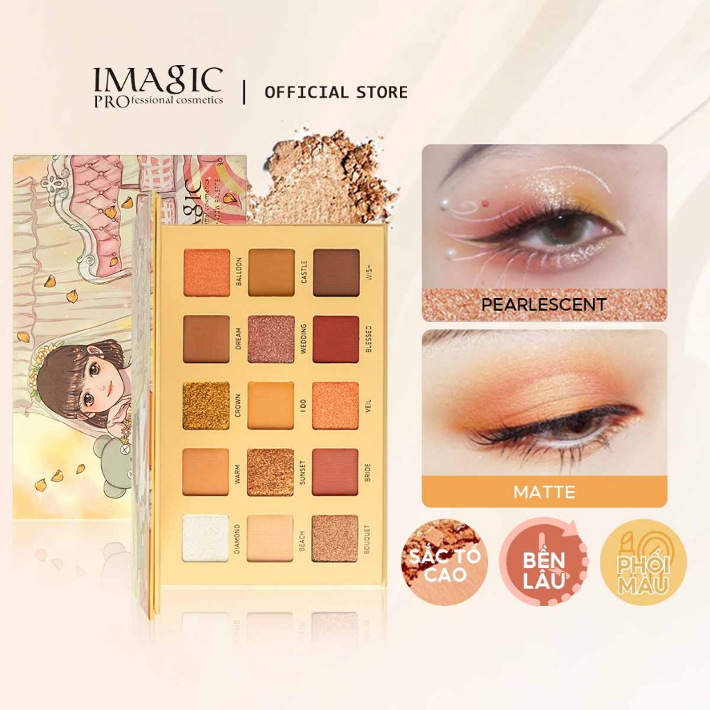 Bảng phấn mắt IMAGIC 15 màu chống thấm nước lâu trôi 153g