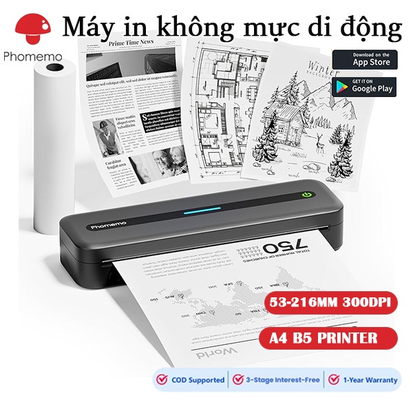 Phomemo M832 Portable File Printer 300DPI Wireless Bluetooth Inkless Thermal A4 Printer supports mob
