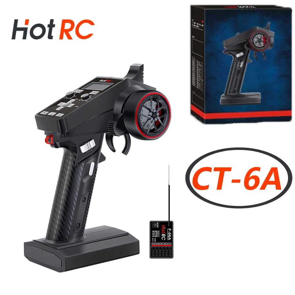 HOTRC CT-6A 6CH Bộ Điều Khiển Từ Xa 2.4Ghz Radio CT6A Với Bộ Thu F-06A Cho Xe Mô Hình RC Thuyền Máy 