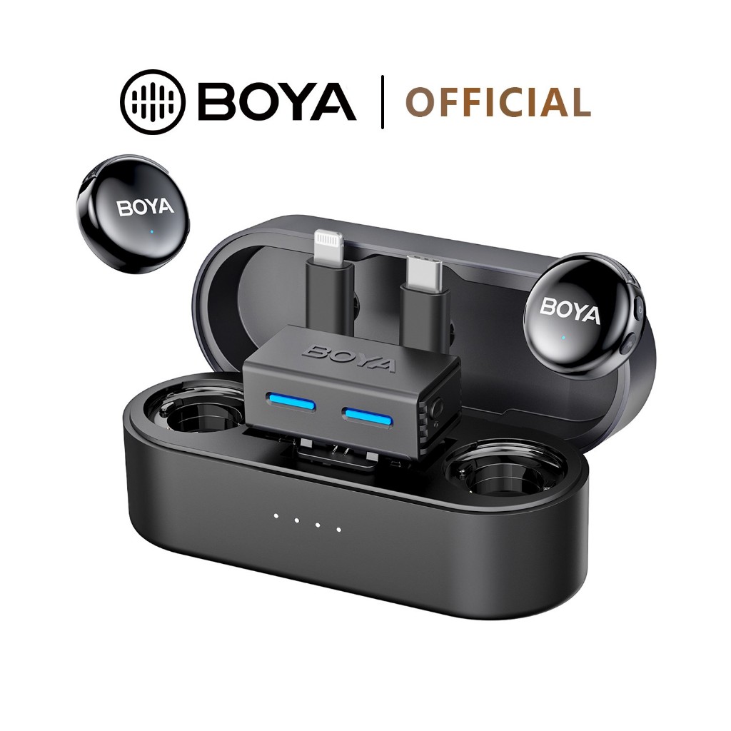 BOYA BOYALINK 3 micro không dây Button-Sized mic thu âm cài áo AI-Powered mic thu âm lọc tiếng ồn