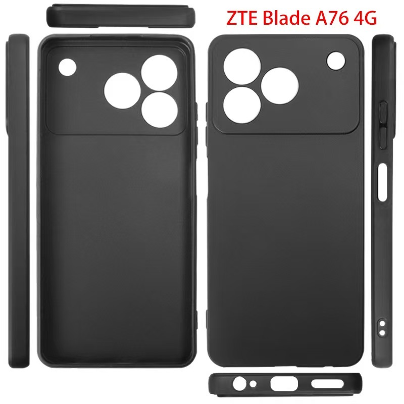 Ốp lưng ZTE Nubia A76 4G / A76 NFC Black Matt Soft TPU Vỏ điện thoại silicon