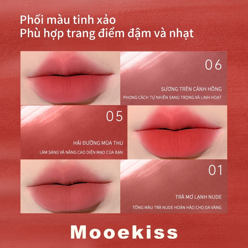 [VÕ HÀ LINH X MOOEKISS] COMBO 2 Son môi bùn có kết cấu mượt làm sáng màu môi 3g x 2 | BigBuy360 - bigbuy360.vn