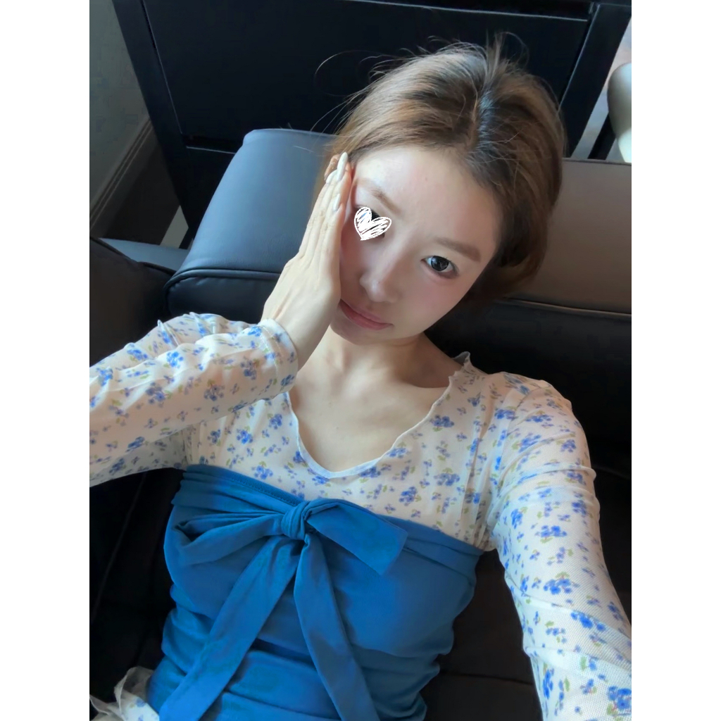 「MOTEL7」Áo thun gạc hoa Bowknot Tube Top hai mảnh