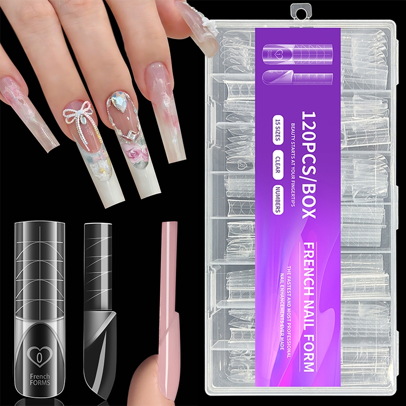 Space Nail Dual Forms 15 Kích Cỡ Dạng Móng Tay Cho Poly Nail Gel Nối Dài Có Thể Tái Sử Dụng Làm Móng