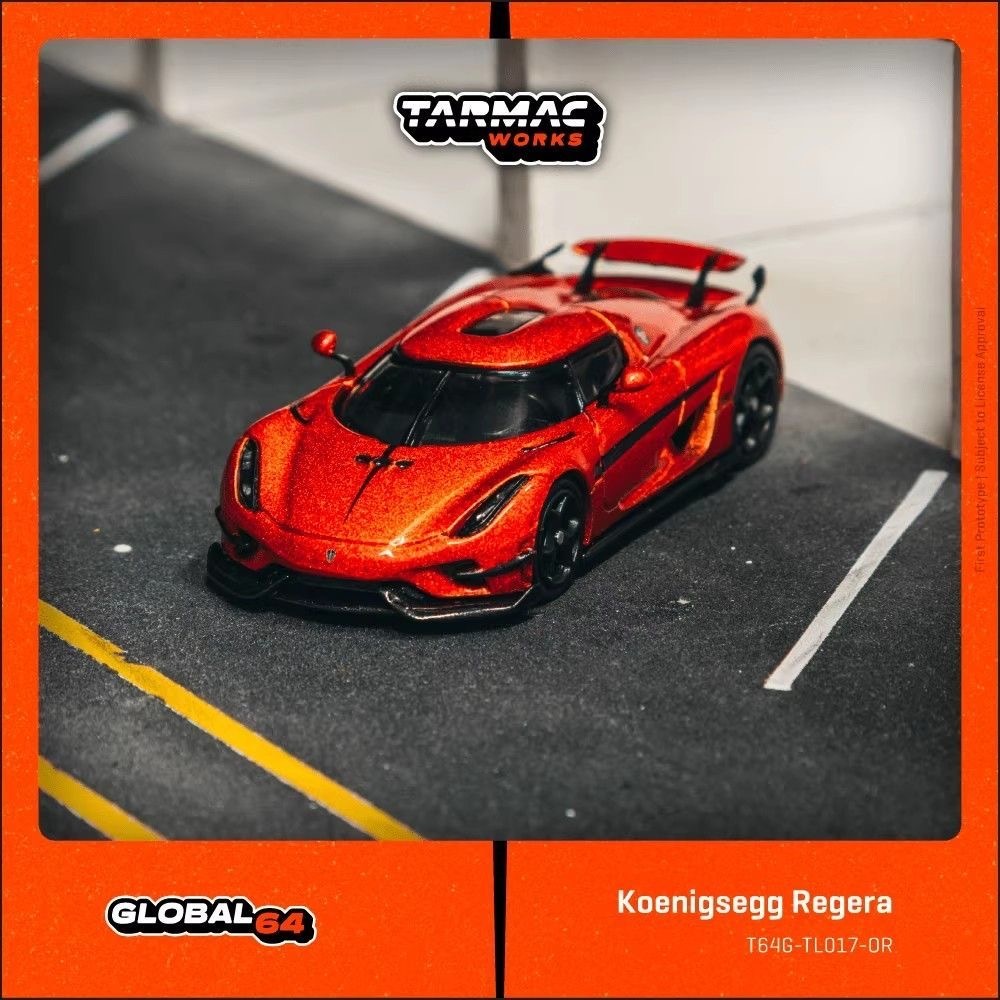 Tarmac Works TW 1: 64 Koenigsegg Regera Kim Loại Màu Cam Mô Phỏng Siêu Xe Hợp Kim Mẫu Xe