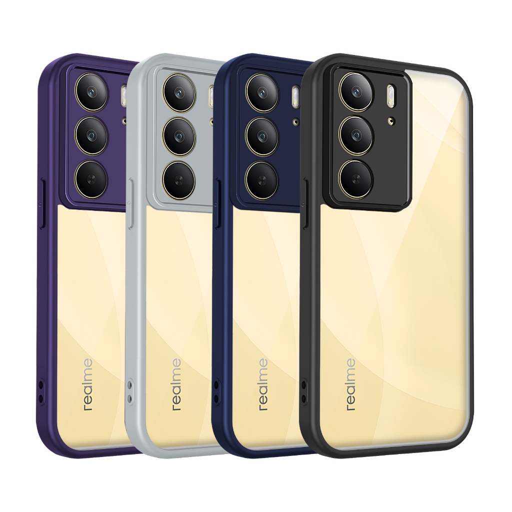Ốp Silicon Trong Suốt Màu Caramel Realme C85 C75 C75X C74 C73 C71 4G 5G Vỏ TPU Ốp Lưng Điện Thoại Tr