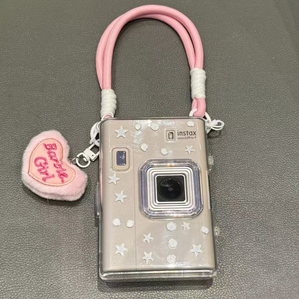 Fujifilm Instax Mini Liplay / Mini Liplay + Camera Pha Lê Vỏ Trong Suốt Có Dây Đeo + Miếng Dán