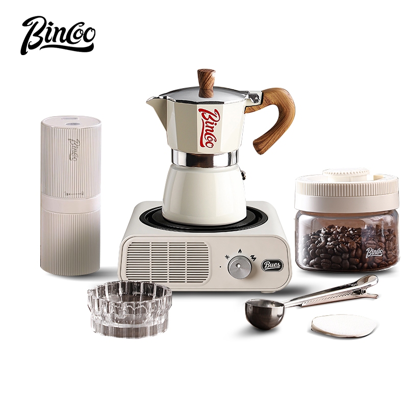 Bincoo Nồi Moka Một Van Máy Làm Cà Phê Gia Đình Có Bếp Gốm Điện Khai Thác Tay Bộ Nồi Cà Phê Dụng Cụ 