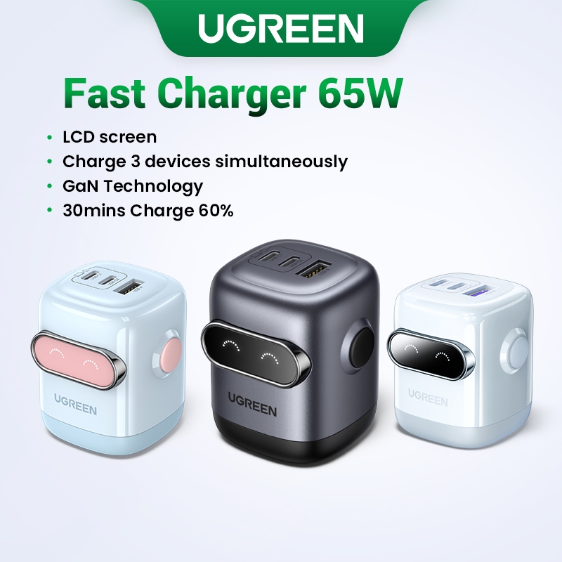 Ugreen Uno 65W 30W RobotGaN Sạc Nhanh GaN2 Sạc Nhanh RG Bộ Chuyển Đổi Nguồn USB C Nhanh Cho iPhone 1
