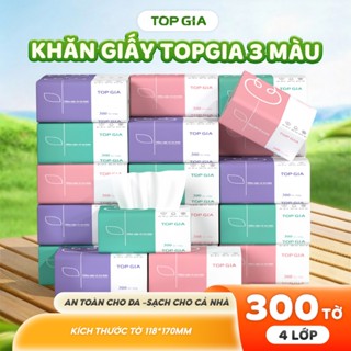 Thùng 30 gói giấy ăn rút Topgia 3 màu cao cấp 4 lớp, mềm mịn, thấm hút tốt thùng 16/30/46 gói