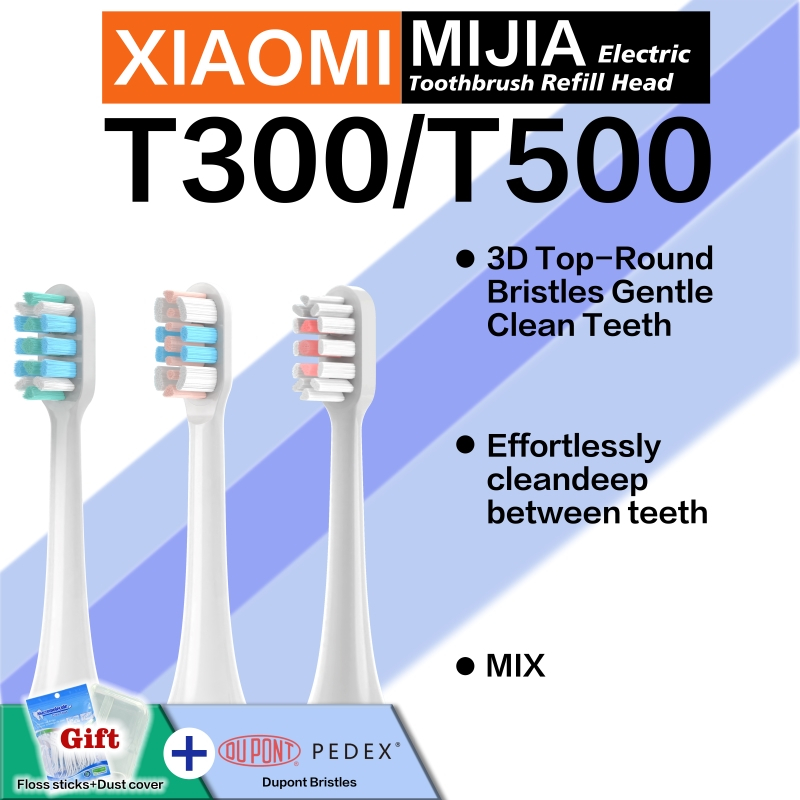 Đầu bàn chải đánh răng thay thế cho Xiaomi Mijia Tương thích với T300 / T500, Gói 3 chiếc