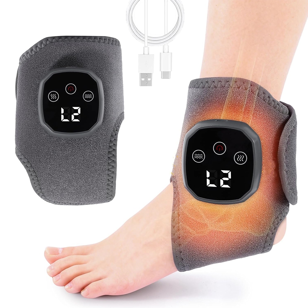 Máy mát xa chân bằng điện Máy mát xa mắt cá chân không dây với 3 chế độ rung 4 mức nhiệt Massage chân di động tại nhà Du lịch Massage mắt cá chân