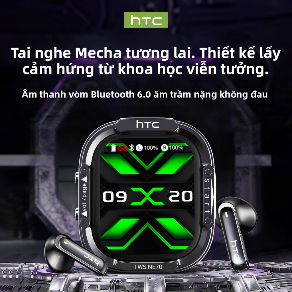 Bảo hành 1 năm HTC NE70 AI Tai nghe dịch thuật Mạ điện Tai nghe kim loại Vỏ dịch thời gian thực Tai nghe BluetoothTWS Bluetooth 6.0 Chất lượng âm thanh HiFi Tai nghe không dây chống nước IPX5 | BigBuy360 - bigbuy360.vn