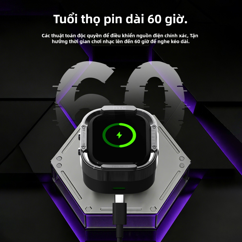 Bảo hành 1 năm HTC NE70 AI Tai nghe dịch thuật Mạ điện Tai nghe kim loại Vỏ dịch thời gian thực Tai nghe BluetoothTWS Bluetooth 6.0 Chất lượng âm thanh HiFi Tai nghe không dây chống nước IPX5 | BigBuy360 - bigbuy360.vn