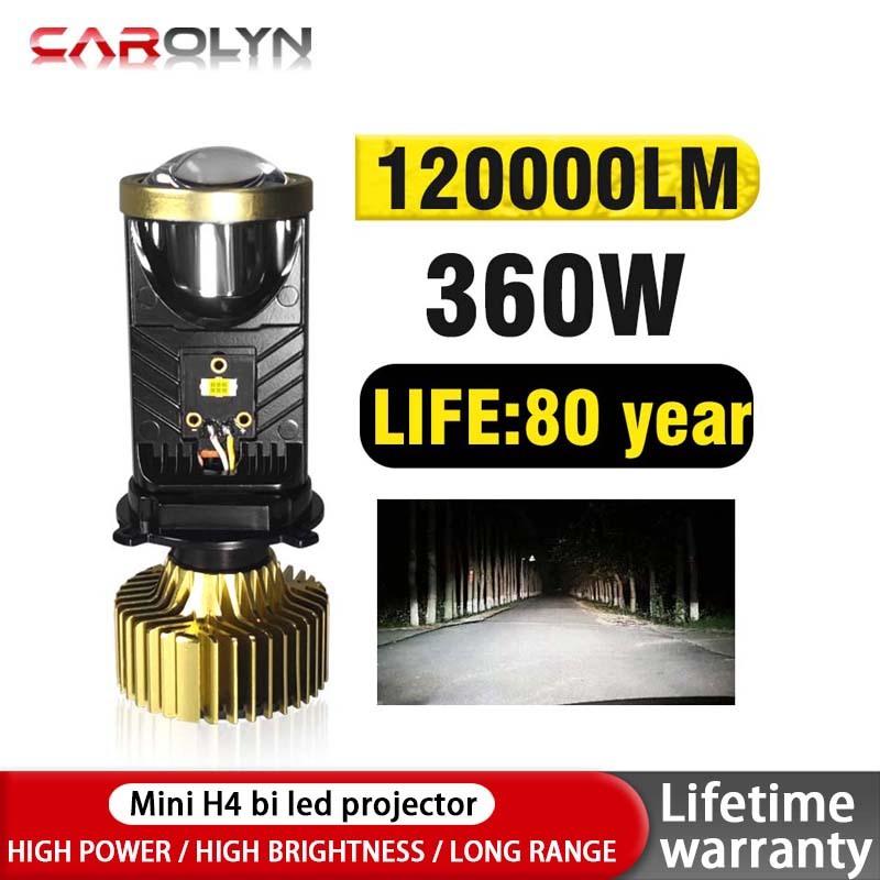 H4 LED Bóng Đèn Pha Xe Máy Không Phân Cực Cắm & Chạy Hi / Lo Beam H4 BA20D LED Motorb Không Dây 6500