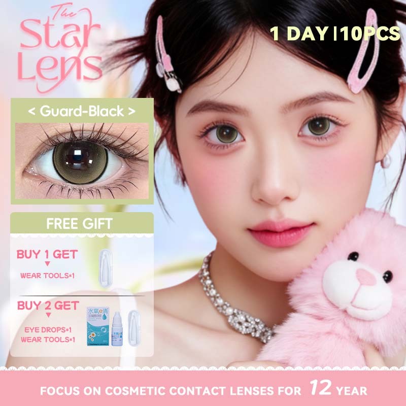 Kính áp tròng Starlens, lens 1 ngày 10 chiếc, Thiết kế dễ thương, Đường kính 14.2-14.5, có độ (0-8)