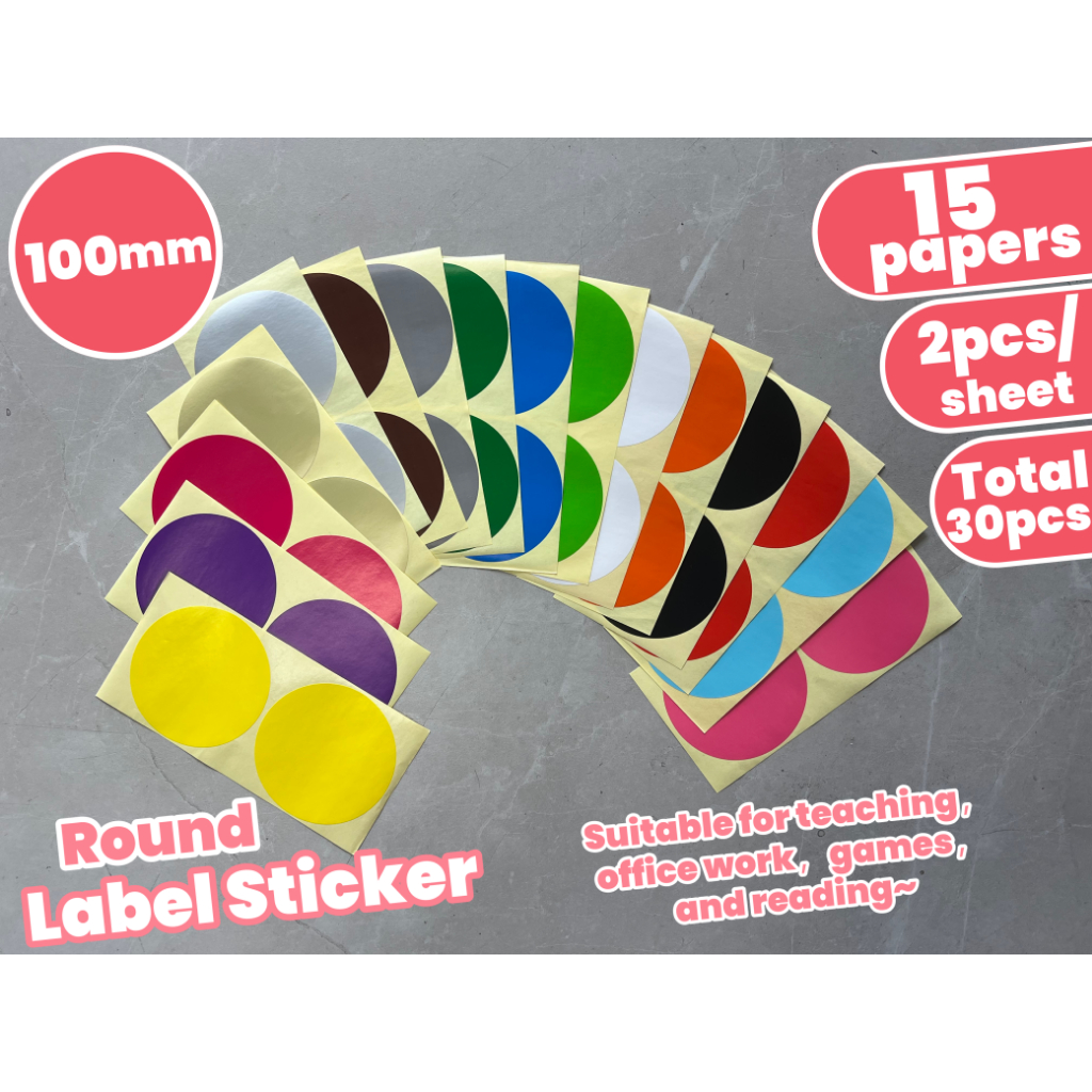 100mm, Nhiều màu sắc, 2 Cái / tờ Nhãn dán chấm màu, nhãn phân loại nhãn màu dán nhãn dán văn phòng p