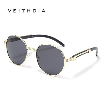 VEITHDIA Kính mát tròn retro UV400 dành cho nam, bảo vệ mắt khi ra ngoài trời BY3249