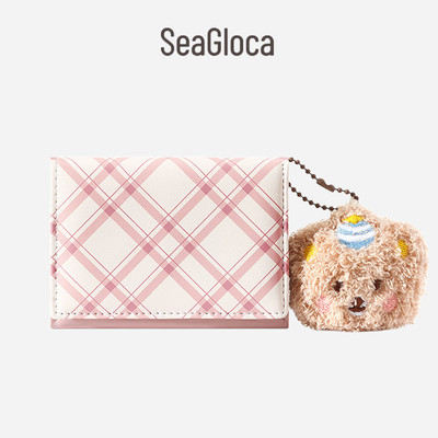 SeaGloca Kẻ Sọc Ví Teddy Đáng Yêu Lông Tơ Gấu Quyến Rũ Nhỏ Gọn Nhẹ Cho Nữ 2058