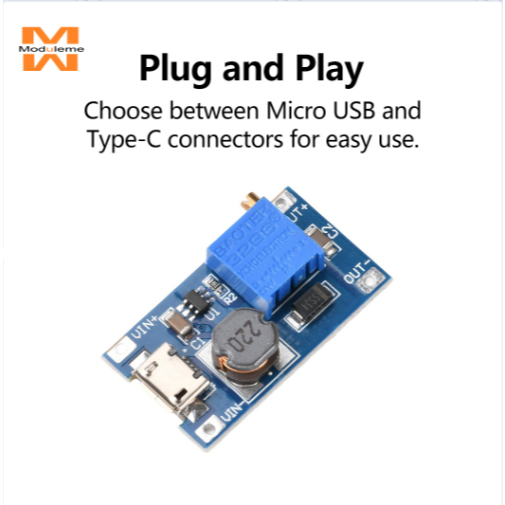 Mô-đun chuyển đổi tăng cường 2A MT3608 DC-DC Micro USB / Type-C