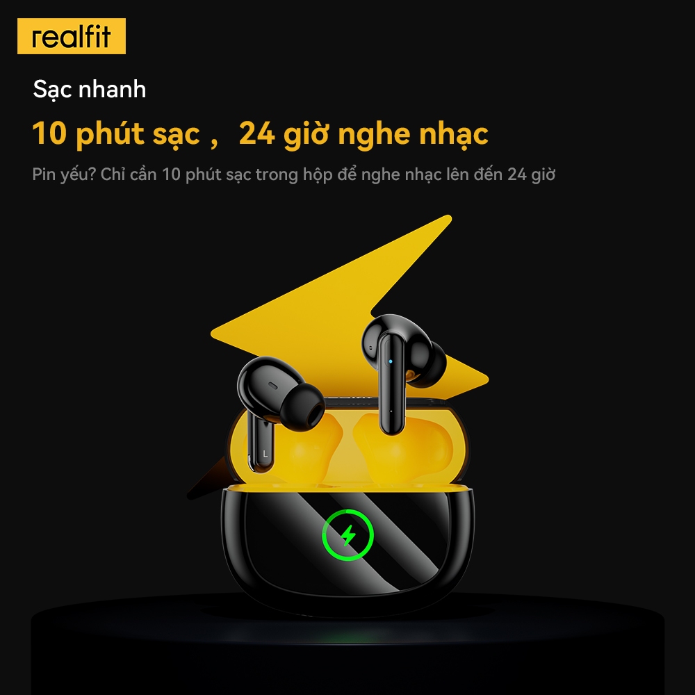 [Điều khiển ứng dụng] Tai nghe Bluetooth Realfit F3 Ultra -45dB ANC khử tiếng ồn Tai nghe nhét tai TWS có Mic 360° Âm thanh không gian IPX5 Điện tử chống nước | BigBuy360 - bigbuy360.vn