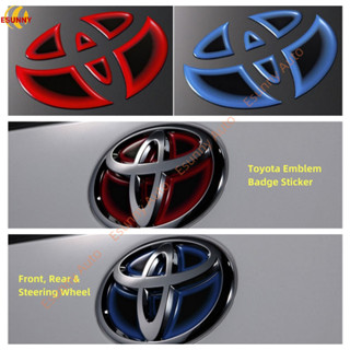 Decal dán huy hiệu biểu tượng Toyota - Vỏ Logo trước & sau - Phù hợp với Vios, Corolla, Fortuner, Wigo, Camry, RAV4 (Nhiều kích cỡ, Xanh / Đỏ)