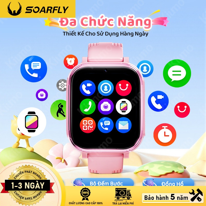 【TẶNG DÂY ĐEO】Đồng hồ thông minh trẻ em Kiumo 4G T59 – Gọi video, GPS, SOS, camera, chơi game