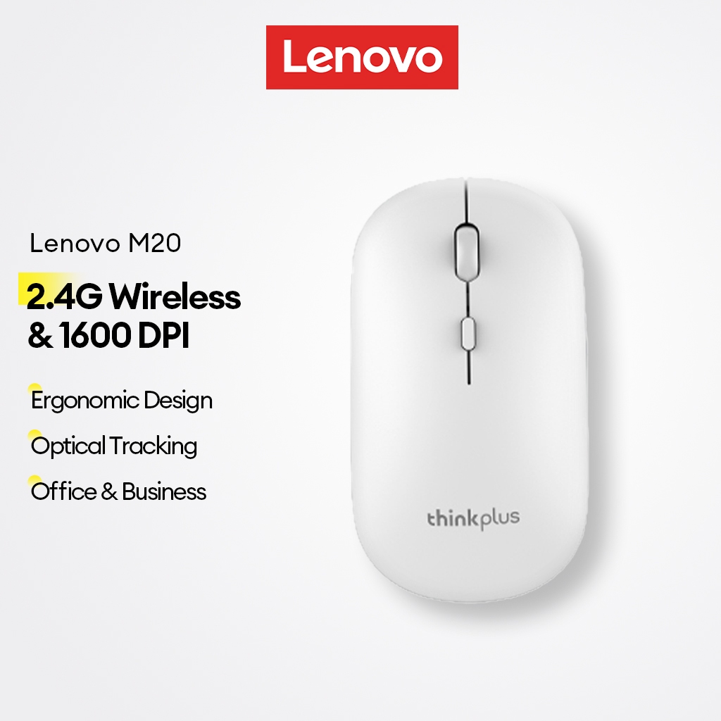 Văn phòng quang chuột không dây Lenovo M20 với kết nối 1600 DPI và 2.4G cộng với thiết kế tiện dụng | BigBuy360 - bigbuy360.vn