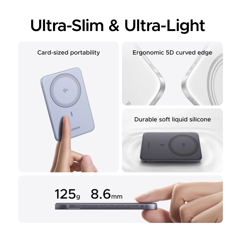 [Siêu mỏng] Sạc dự phòng UGREEN 15W 5000mAh USB-C 20W Tương thích với iPhone 17 Series | BigBuy360 - bigbuy360.vn