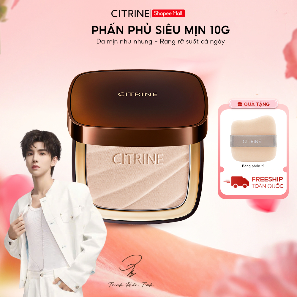 Phấn Phủ Nén Mắt Mèo - CITRINE - 10G Kiềm Dầu, Mịn Lì, Chống Nước, Sang Trọng, Lành Tính