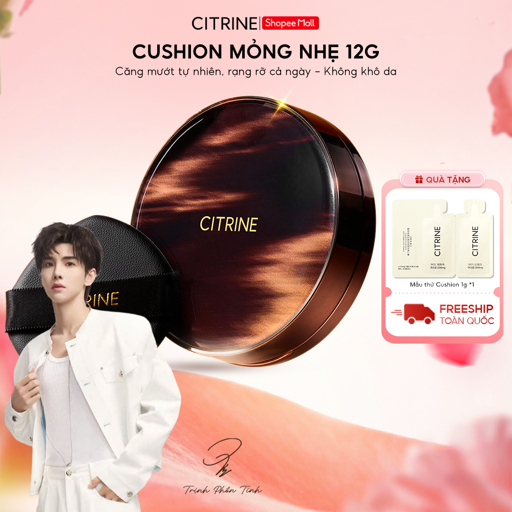 CITRINE Cushion [12g] - Mỏng Nhẹ, Tự Nhiên, Tệp Vào Da, Che Phủ Tốt