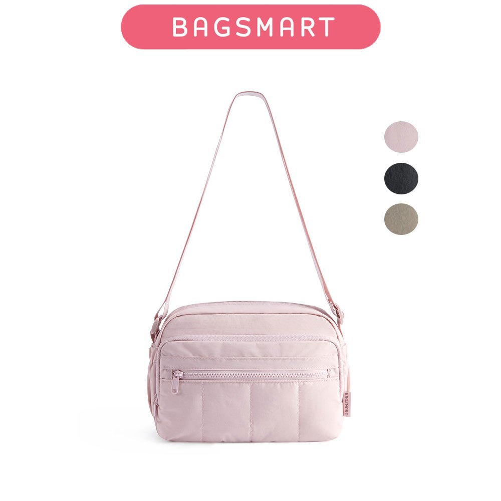 【KOL×BAGSMART 】 Túi đeo chéo dành cho nữ Ví nhỏ nhẹ Túi xách Tote Puffer Quilted để sử dụng hàng ngà