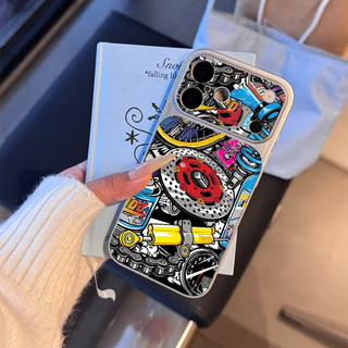 Cơ Quái Vật Anime Hoạt Hình Mạ Cao Cấp Ốp Lưng Điện Thoại Thích Hợp Cho iPhone 17promax 17 16 15 promax 14promax 13promax 14plus 15plus 17pro 16pro Vỏ Cứng Hạt Da Lychee