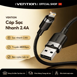 Vention Cáp USB A  iPhone 2.4A Cáp Lightning sạc nhanh cho iPad Cáp dữ liệu sạc điện thoại Mini
