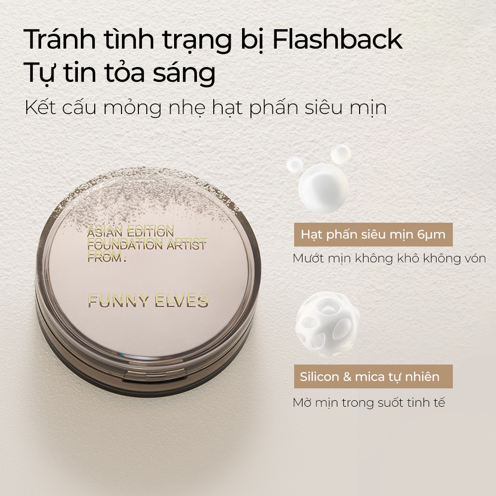 【VÕ HÀ LINH X Funny Elves 】COMBO Phần phủ Thanh Sương đạng bột Funny Elves 8g + Xit phun sương điều 