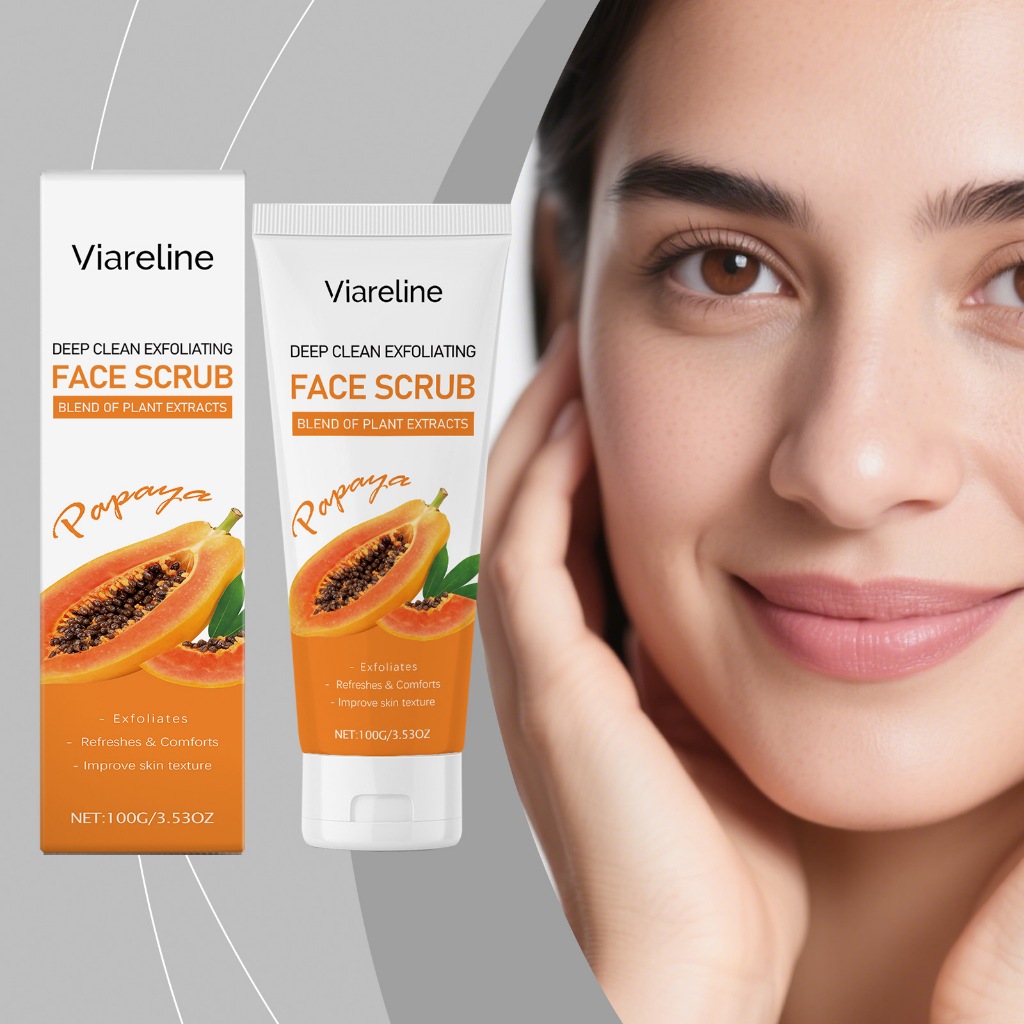 Viarelin Deep Clean Papaya Face Scrub – Tẩy tế bào chết nhẹ nhàng để làm sáng da, sảng khoái & thoải
