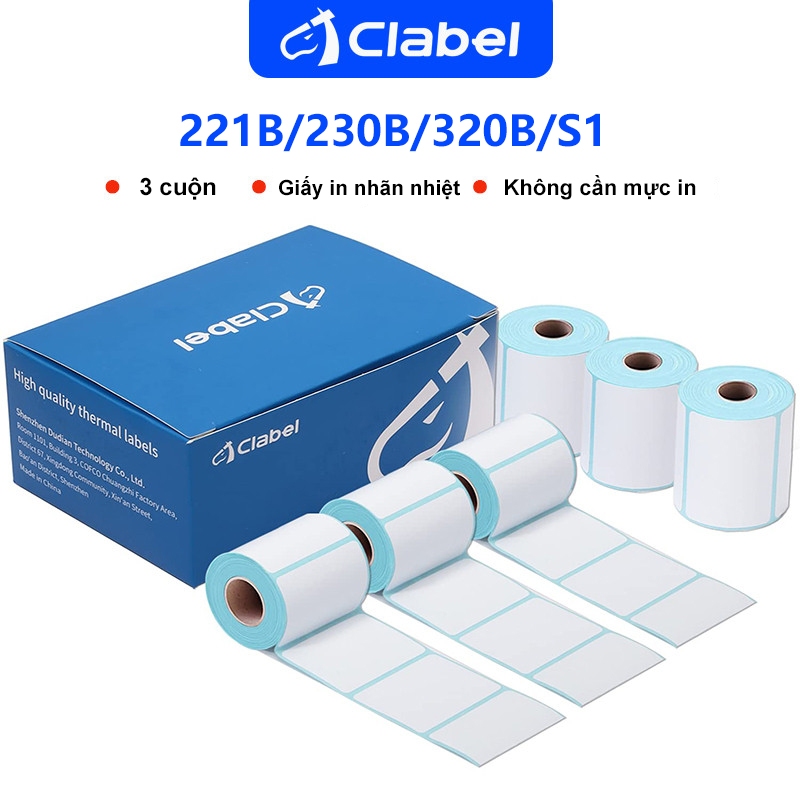 CLABEL 221B/230B/320B/S1 Giấy nhãn, giấy nhiệt miếng dán cách nhiệt chống thấm Tương thích với hầu h
