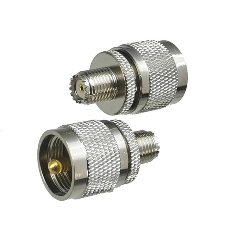 2 chiếc Mini UHF Nữ jack TO UHF Nam PL259 PL259 PL-259 Cắm Đầu Nối Bộ Chuyển Đổi RF