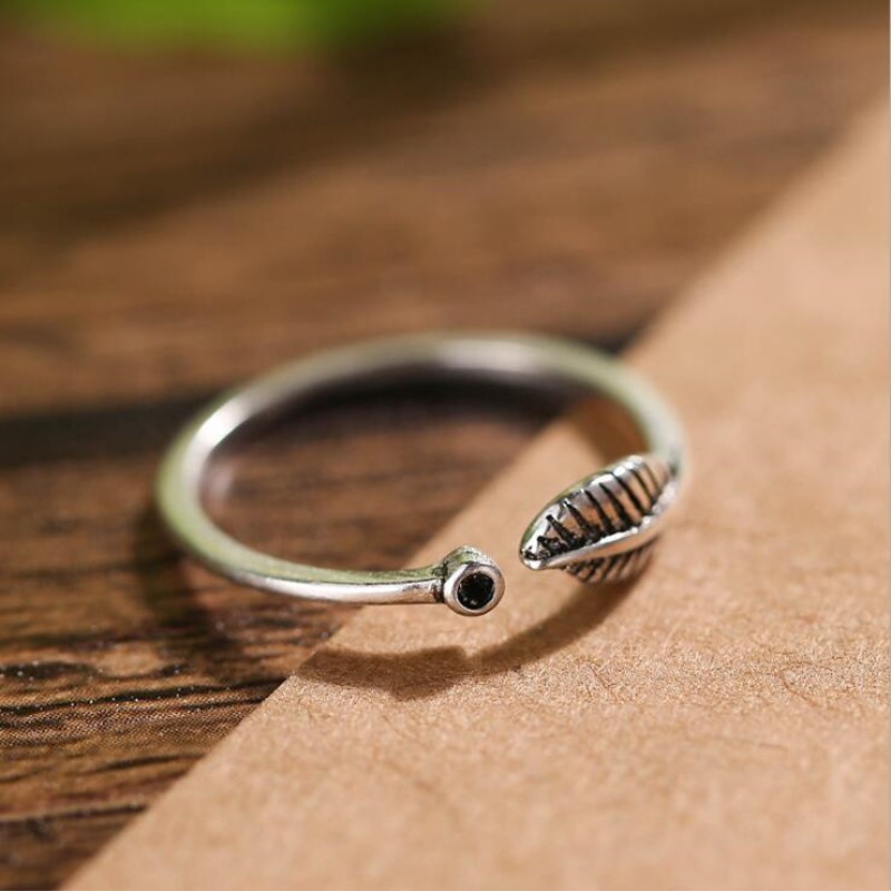 Nhẫn bạc 925 thời trang phong cách retro lông vũ - Độc đáo và sang trọng CR100