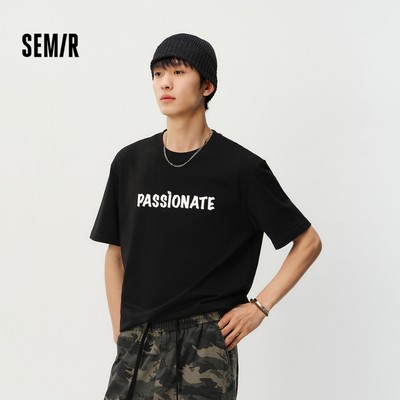 Semir 2026 Mùa Hè Nam Chống Ẩm Xẻng Chữ In Cổ Tròn Áo