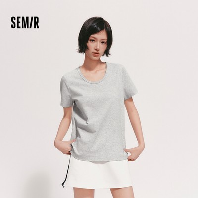 Semir 2026 Áo Nữ Mùa Hè cổ chữ U thấm hút nhanh khô, thiết kếSlim Fit