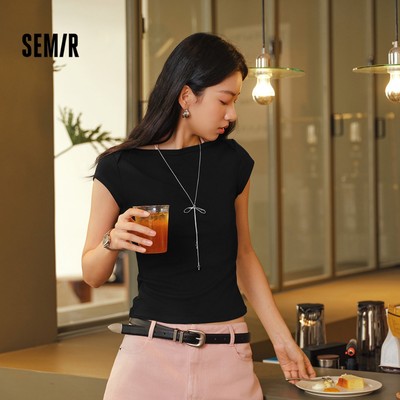Semir 2026 - Áo thun nữ tay ngắn, form slim fit, phong cách tối giản cho mùa hè