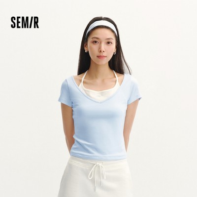 Semir 2026 Nữ Mùa Hè Dây Cổ Chữ V Thiết Kế Lớp Slim Fit Áo